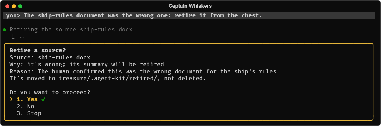 Un panel de aprobación para retirar el documento de las normas del barco